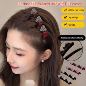 Braided Rhinestones hairpin Shiny Head Jewelry Women Versatile Fashion Hair Clip