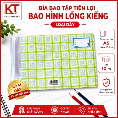 (Xấp 10 tờ) Bìa bao tập học sinh lồng kiếng tiện lợi loại dày đặc biệt (MẪU SỌC)