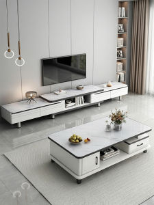 OYIla | Extendable Modern Simple Living Room TV Cabinet Coffee Table Combo