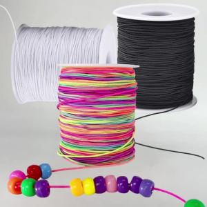 50Meters/Roll 1mm Sturdy String Rainbow Black and White Cord for Jewelry Making Beading Necklaces and Crafts