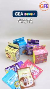 GEA Baby Kantong ASI Breast Milk Storage Bag Susu Pouch Plastik BPA Free 30pcs Motif Animal 120ml