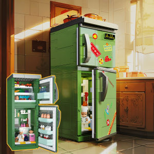 Building Blocks Retro Typewriter Gift Printer Adult Boyfriend Boys High Difficulty Phonograph Assemble Toy Creative