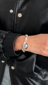 Ingemark | Ingemark Trendy Irregular Acrylic Rhinestone Pendant Bracelets Women Punk CCB Resilient Hand Chain 2026 New Year Jewelry Gift