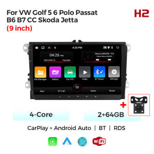 Navifly Android 15 Wireless Carplay Car Radio For VW Golf 5 6 Polo Passat B6 B7 CC Skoda Jetta Multimedia Videio Player GPS FM