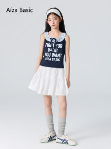 Aiza basic | Summer School Sport Style Sleeveless Tank Top for Kids