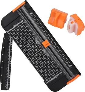 A4 Paper Cutter 12 Inch Plastics Paper Trimmer Scrapbooking Tool with Side Ruler&2pcs Replacement Blades for Craft Paper Coupon Label Cardstock