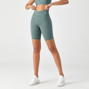 High-Waist V-Shaped Yoga Pants Womens Five-Quarter Running Shorts Tummy Control Butt Lifting plus Size Fitness Cycling Capri