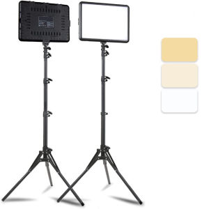 LED Photography Video Light Panel Lighting Photo Studio Lamp Kit with 8/12 Inch Adjustable Brightnessfor YouTube Live Streaming