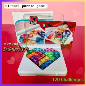 IQ Love Travel Puzzle Game 120 Challenges - Fun Brain Teaser Toy for Boys and Girls Age 5 6 7 + | BrainTeaser Board Games for Kids | Kanoodle | Smart IQ Educational Chess
