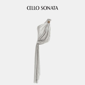Cello Sonata | Spring Summer Grey Wrinkled Drape Acetate Vest
