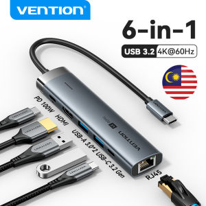 Vention 4K 60Hz USB HUB Type C to HDMI 6 in 1 5 in 1 Multiple usb Port Extension USB C HDMI HUB for Laptop Macbook Lenovo ROG iPhone Portable Mini 5Gbps USB Extender Adapter