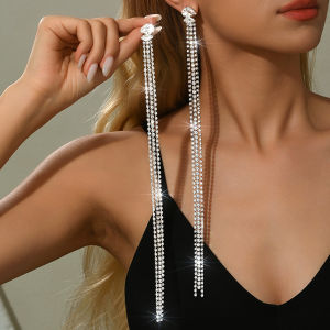 European and American cross-border design personalized long chain silver earrings earrings