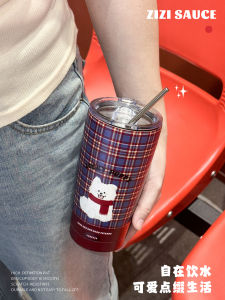 ถ้วยดื่มน้ำแบบมีหูหิมะสัตว์น่ารักขนาดใหญ่ 304 สแตนเลส ถ้วยดื่มน้ำแบบมีทั้งฝาปิดและฝาปิดแบบดื่มได้สองทางพร้อมผ้าห่มสำหรับนักเรียน