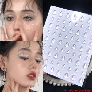 Water Drop Beads Stick-on Crystals Ice Cube Eye Tail Stickers Jewelry Stickers Ice Transparent Creative Makeup Atmosphere Makeup Photo Studio Photography Transparent