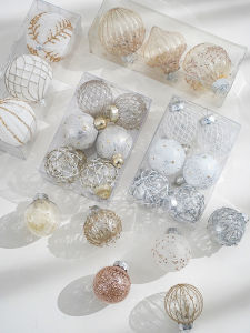 Transparent Hollow Christmas Tree Decoration Balls DIY Hanging Ornaments Christmas Theme Scene Arrangement Set Festive Supplies