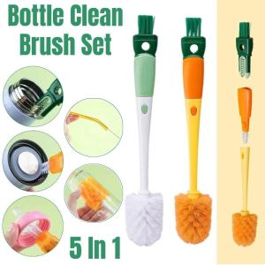 5 in 1 Bottle Cleaning Brush Set: Durable & Versatile Cleaning Tool