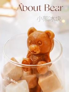 3D Little Teddy Bear Shape Ice Cube Silicone Mold Silian Little Bear Ice Block Mold Household Ice Cream Ice Cube Tray