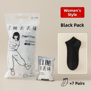 JIAZINI | Disposable Summer Socks Men Women Travel Cotton Throwaway Socks Compression Mid-Calf Black White Short Socks Couple Socks