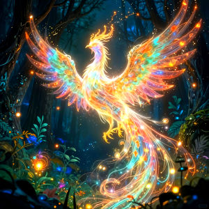 Huacan 5D DIY Diamond Painting Phoenix Forest Diamond Mosaic Animal Landscape Complete Kit Picture Of Rhinestones
