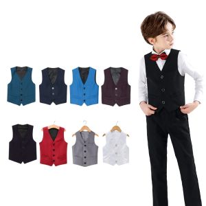 lontakids Boys Suit Vest Kids Formal Dress Waistcoat Solid Color Vest for Suit or Tuxedo