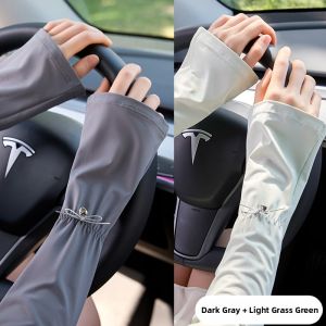 Miiow | Womens Ice Silk Sleeve Covers Loose Driving Sun Protection UV Protection Arm Protector MiiOW Brand Summer Fashion Accessories