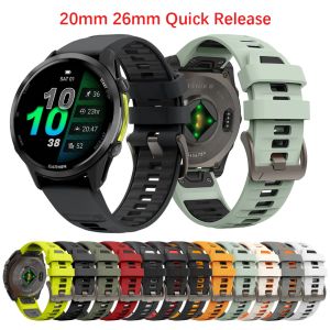 Official 22mm 26mm Silicone Strap For Garmin For Garmin Forerunner 970 965 955 Band Instinct 3 2X/Fenix 8 E 7X QuickFit Bracelet