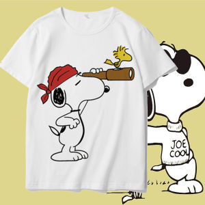 Bandai | Snoopy Cartoon Animation Joint-Design Short-Sleeved Childrens and Adult T-Shirt Summer Loose-Fitting Versatile Half-Sleeve Top