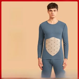 miiow | Mens Warmth Wool Underwear Set Fleece Lined Thickened Winter Temperature Constant Heating Silk Wool Autumn Clothes Pants