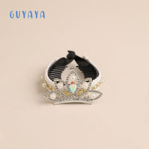 Princess Pearl เครื่องประดับผมสําหรับเด็กผู้หญิง น่ารัก Bun Headwear Crown Updo Hairpin แฟชั่นเด็ก < Ne1> เครื่องประดับผม