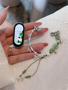 Chinese Bamboo Pattern Womens Smartwatch Band Compatible with Xiaomi Mi Band 8 7 6 9 pro Fitness Tracker Wristband