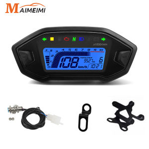 Universal Motorcycle Speedometer Digital Panel Meter Display Tachometer Speed Odometer Fuel Level Water Temp for 24 Cylinder