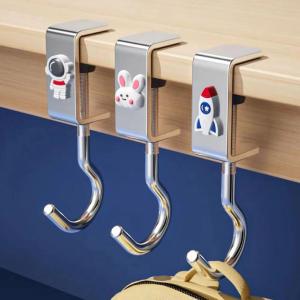 Heavy Duty Stainless Steel Hooks - Adjustable & Detachable No Drill Installation Office and Classroom  Stationery