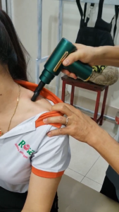 Máy Massage Cầm Tay Mini 4 Đầu 6 Chế Độ Sạc USB Fascia Gun + Túi Đựng Súng 15 cm Vuông Hộp Quà Thắt Lưng & Phụ Kiện Đa Năng PVN8309