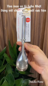 Thìa Inox Có Lỗ Echo Nhật Dùng Vắt Chanh Quất Dài 20cm