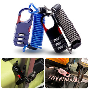 Bostar จักรยานกันขโมยรถจักรยานยนต์ใส่รหัสผ่านสามหลักเชือกนิรภัยเชือกลวดล็อคล็อคหมวกนิรภัยเชือกนิรภัย