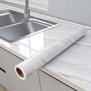 40cm Kitchen Self-adhesive Wall Adhesive Wallpaper Marble Pattern Pvc Home Decorations Oil-proof Water-proof Luxury Home Decor