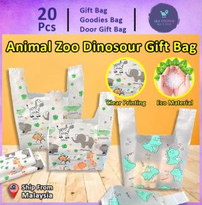 Gift Bag 20pcs Goodies Bag Door Gift Birthday Wedding Party (23) Hello Kitty Plastic Bag Handles Packaging Cartoon Shopping Retail Snack Singlet Beg