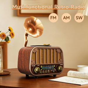 Multi-band Vintage Radio Portable FM AM SW Radio Wireless Music Streaming & TF Card Play Retro Styling for Home/Garden