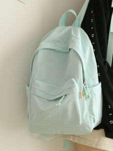  Simple Grid Design Lightweight Shoulder Bag for Girls 2024 New Style School Backpack Oxford Cloth Material Zipper Closure