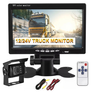 Car Backup Camera and Night Vision 7 Inch Monitor for RV Truck Bus Rear View Display Surveillance Security Car Reverse