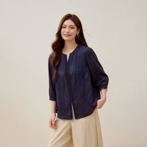 QLX | Boho Style Embroidered Blouse Large Size