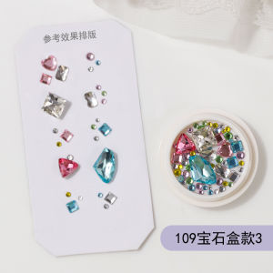 Trendy Flipped Gem Box Nail Art Decorations Monkey Design Colorful Rhinestone Manicure Materials Any Skin Type Normal Size