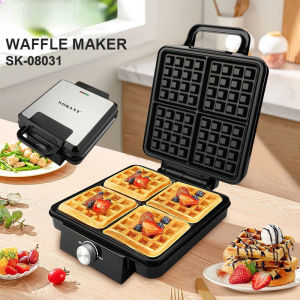 【PH shipment】Waffle Maker Heavy Duty Electric Waffle Maker Big Size 1500W Temperature Adjustable Nonstick Big Waffle Maker Machine Sandwich Pancake Bread Maker Home Appliances Breakfast Machine Toaster Model—08031