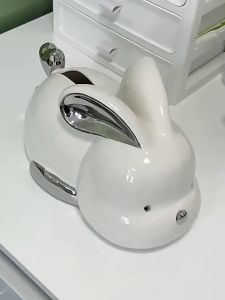 Sincecu Elegant Rabbit Ceramic Tissue Box - Cute Animal Design Napkin Holder for Home Decor Rabbit Ceramic Tissue Box - Luxury Decorative Napkin Holder for Home & Hotel Storage