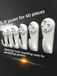 Punch-Free Strong Load-Bearing Invisible Hook Screwless Wall Nail Wall Painting Hanging Photos Photo Frame Wedding Photo Hook