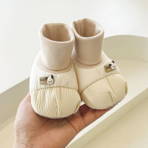 รองเท้าเด็กผ้าฝ้ายสําหรับเด็กชายและเด็กหญิงฤดูใบไม้ผลิฤดูใบไม้ร่วงก่อนขั้นตอนการเรียนรู้รองเท้าเดินพร้อมรูปแบบปักนุ่มแต่เพียงผู้เดียว