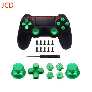 1set For PS4 Metal Mushroom Cap Thumb Aluminum Buttons ABXY Cross Buttons Thumbsticks Chrome for PS4 SLIM PRO Controller Handle