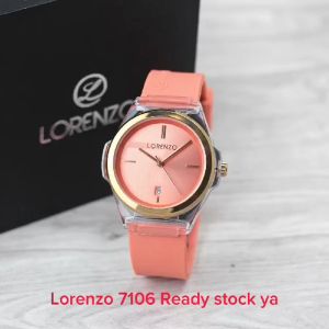 Jam Tangan Wanita Lorenzo 7106 Original Tali Rubber tanggal aktif