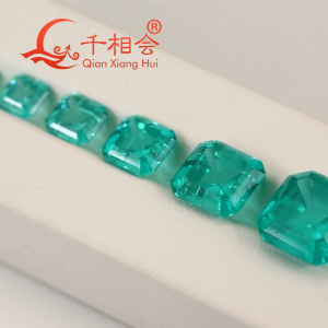 5x5mm-12x12mm AGL Certificate Asscher Shape Synthetic Paraiba YAG Loose Stone Yttrium Aluminium Garnet With Inclusions DIY Accessories for Jewelry Making