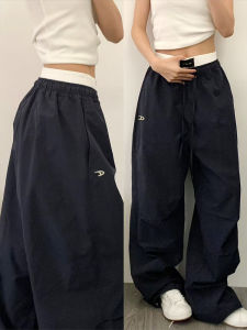 American Style Embroidered Loose Work Pants Women Summer Small Size Casual Pants High Waist Slim Wide Leg Sports Sweatpants